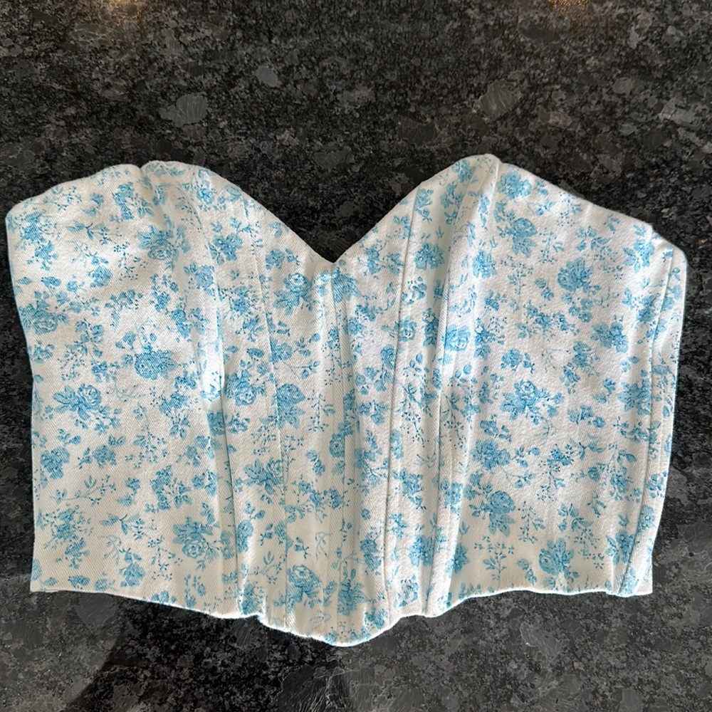 Floral wired crop top ZARA